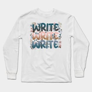 Write Write Write in Florals Long Sleeve T-Shirt